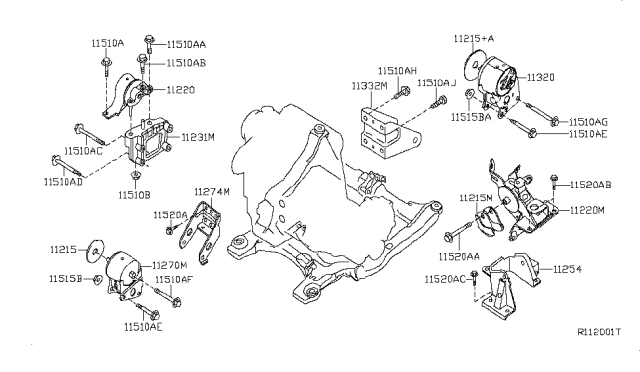 2005 Nissan Altima Engine & Transmission Mounting Diagram 3