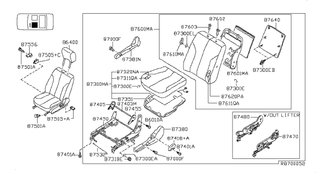 2004 Nissan Altima Head Rest Assembly-Front Seat Diagram for 86400-3Z101