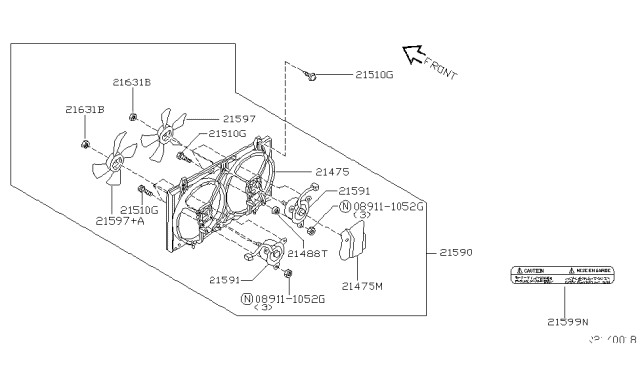 2005 Nissan Altima SHROUD Assembly Diagram for 21483-8J000
