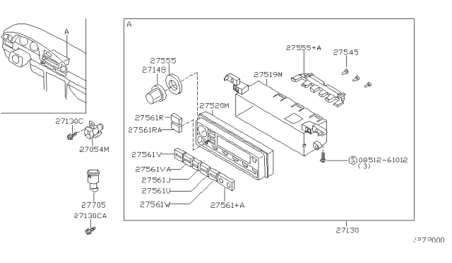 2003 Nissan Altima Control Assembly Diagram for 27500-8J110
