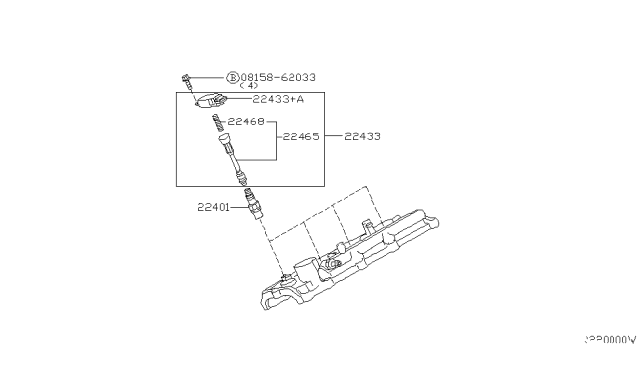2004 Nissan Altima Ignition Coil Assembly Diagram for 22433-8H315