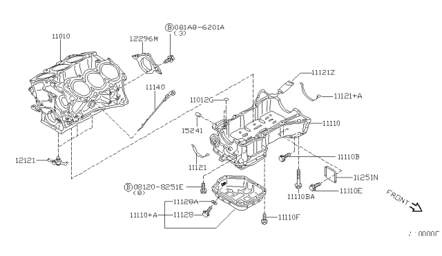 2002 Nissan Altima Cylinder Block & Oil Pan Diagram 2