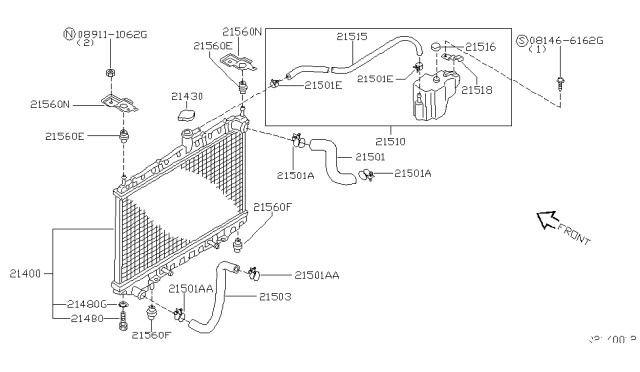 2003 Nissan Altima Radiator,Shroud & Inverter Cooling Diagram 6