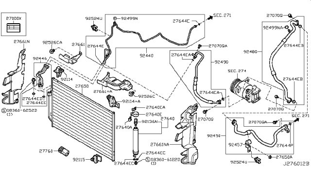 2008 Nissan Murano Bracket-Pipe Diagram for 92457-1AA0A