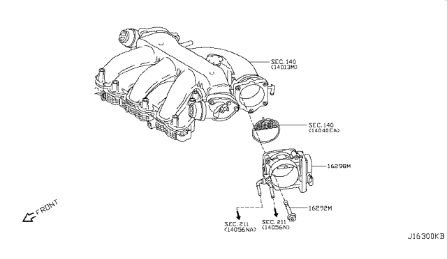2008 Nissan Murano Bolt-Chamber Diagram for 16122-5Y60A