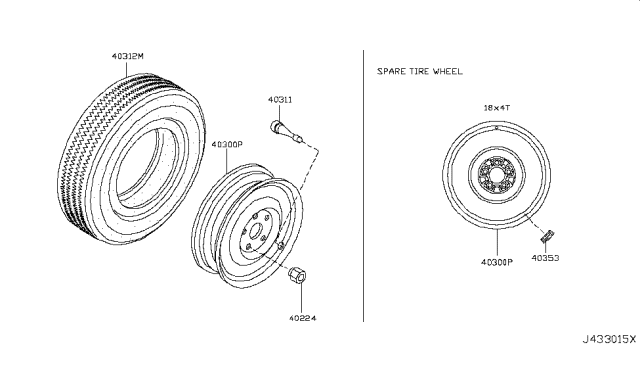 2014 Nissan Murano Road Wheel & Tire Diagram 4