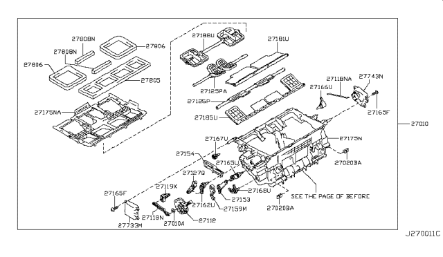 2009 Nissan Murano Heating Unit Assy-Front Diagram for 27110-1AA0A
