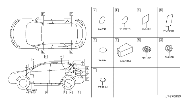 2008 Nissan Murano Body Side Fitting Diagram 2