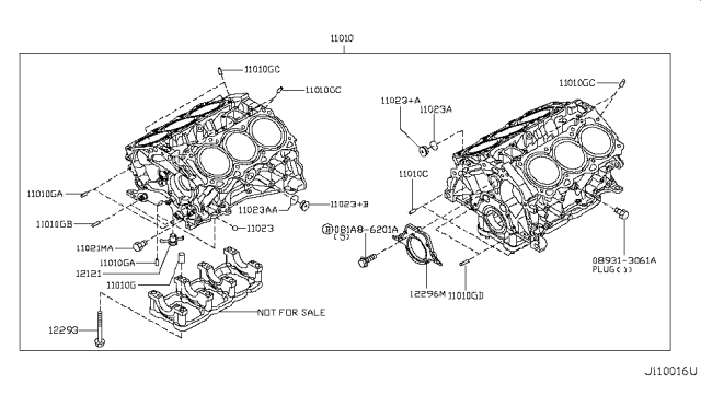 2013 Nissan Murano Cylinder Block & Oil Pan Diagram 3