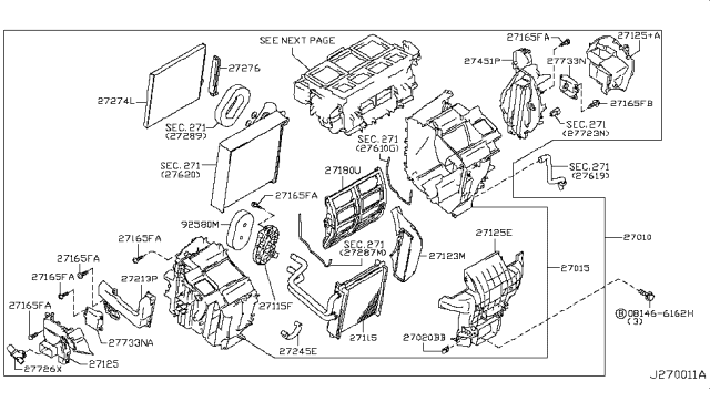 2009 Nissan Murano Cover-Heater Diagram for 27197-JN30A