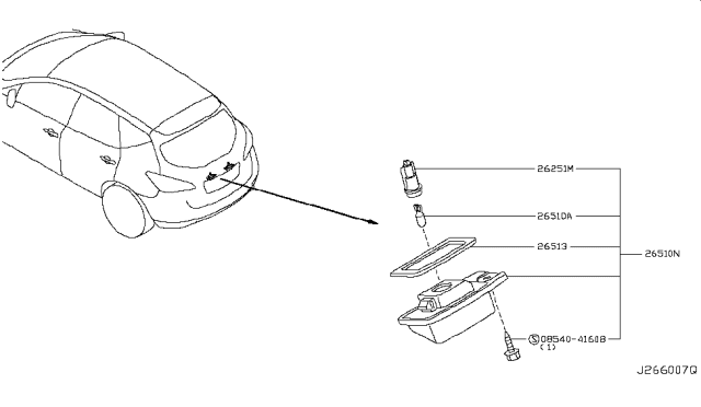 2009 Nissan Murano Lamp Assembly-Licence Diagram for 26510-AR00A