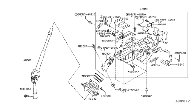2011 Nissan Murano Spring-Steering Column Diagram for 48933-1AA6A
