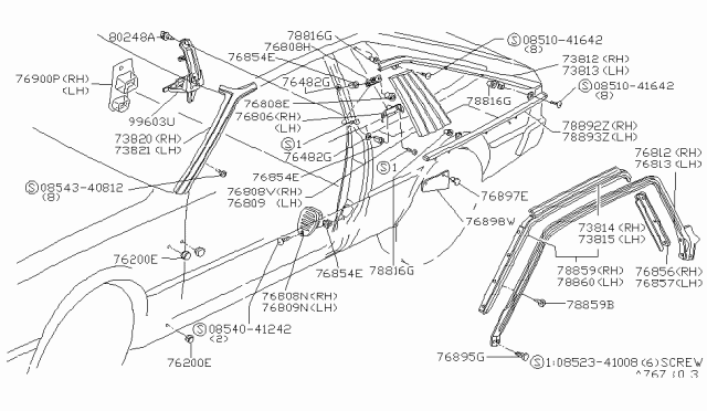 1982 Nissan 200SX Screw Diagram for 08543-40812