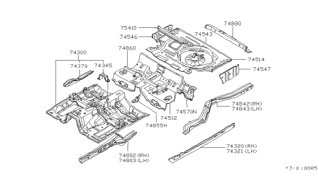 1979 Nissan 200SX Protector Assembly Diagram for 74370-N8201