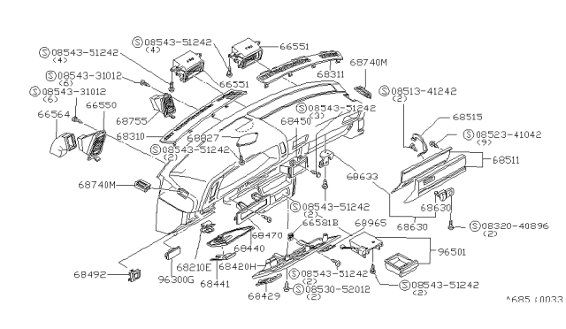 1980 Nissan 200SX Lower Dash Cover-GRY Diagram for 68900-N8500