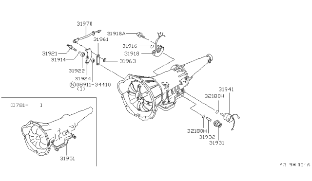 1982 Nissan 200SX Tube Governor Diagram for 31951-X6300