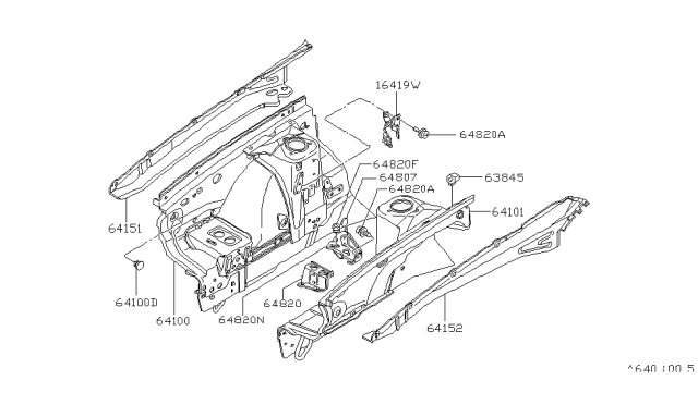 1980 Nissan 200SX Hood Ledge & Fitting Diagram 1