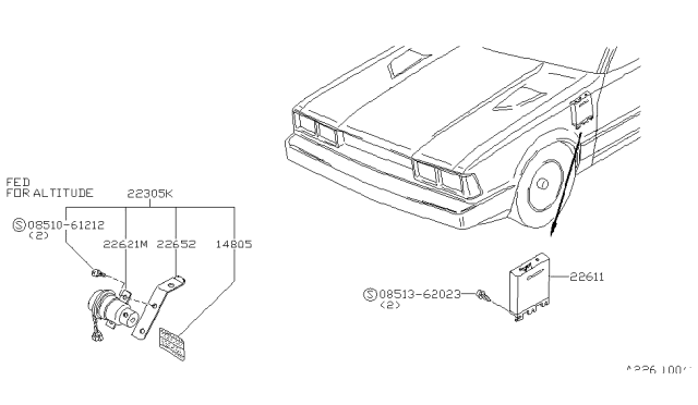 1983 Nissan 200SX Remanufactured Part Diagram for 22611-D8101