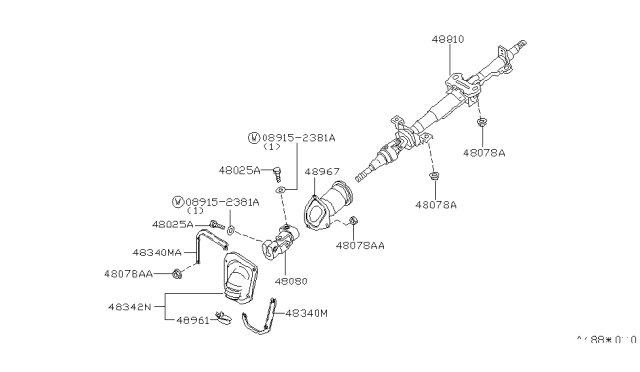 1998 Nissan Sentra Cover Assembly - Steering COL., Lower Diagram for 48981-4B000