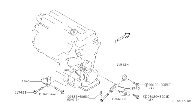 1996 Nissan 200SX Power Steering Pump Mounting Diagram 2