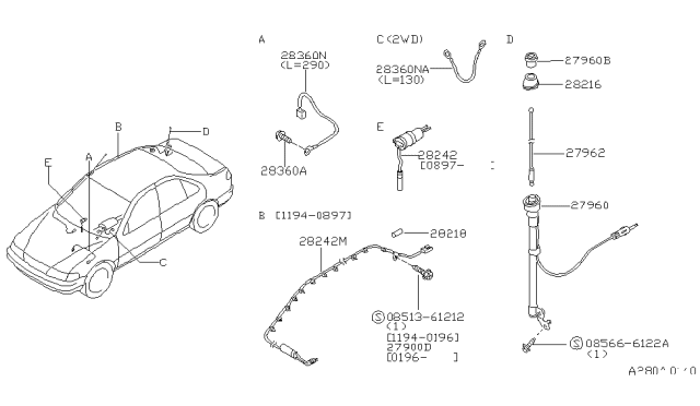 1996 Nissan Sentra Audio & Visual Diagram 3