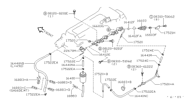 1998 Nissan Sentra Clip Diagram for 24220-79961