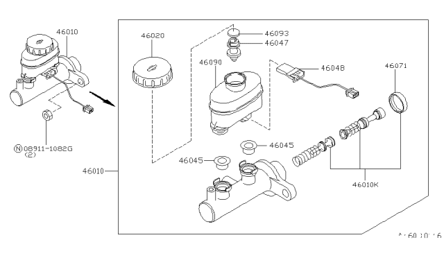 1996 Nissan 200SX Brake Master Cylinder Diagram 3