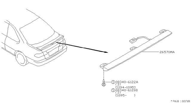 1997 Nissan Sentra Lamp Assembly-Stop Diagram for 26590-1M110