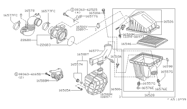 1997 Nissan 200SX Clamp Diagram for 24210-0J200