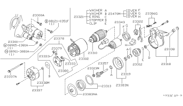 1997 Nissan 200SX Planet Gear Diagram for 23367-31U01
