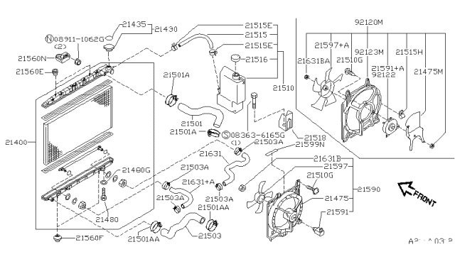 1997 Nissan 200SX SHROUD Assembly Diagram for 21483-4B100