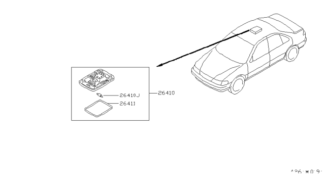 1996 Nissan 200SX Lamp Assembly-Room Diagram for 26410-0M002