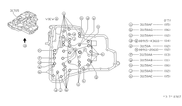 1998 Nissan Sentra Control Valve (ATM) Diagram 1