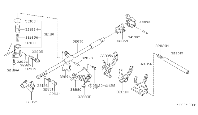 1997 Nissan 200SX Boot-Rod, Striking Diagram for 32859-M8003