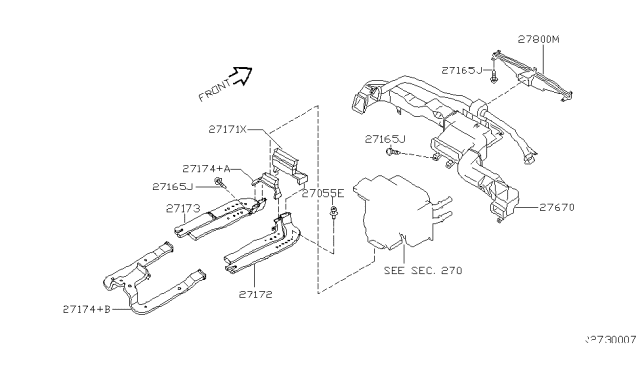 2008 Nissan Maxima Duct-Heater Diagram for 27830-8J010
