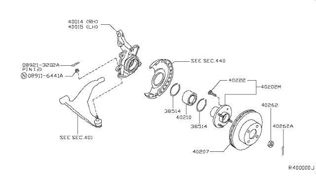 2004 Nissan Maxima Rotor-Disc Brake,Front Diagram for 40206-7Y000