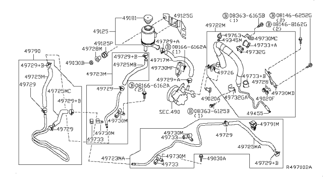 2007 Nissan Maxima Clamp Diagram for 49729-2J00C