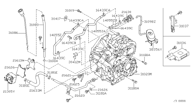 2004 Nissan Maxima Automatic Transmission Assembly Diagram for 31020-8Y100