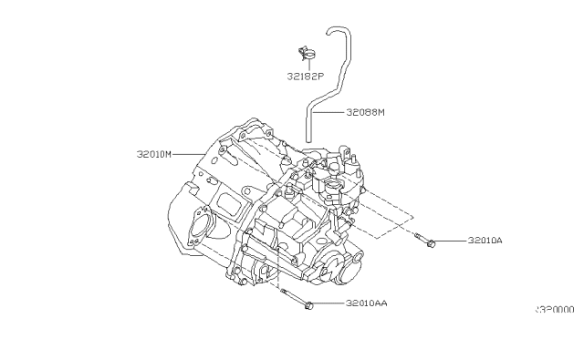 2004 Nissan Maxima Manual Transmission Assembly Diagram for 32010-7Y476