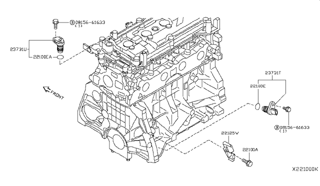 2012 Nissan Versa C0VER - Sensor Diagram for 22125-EW60B