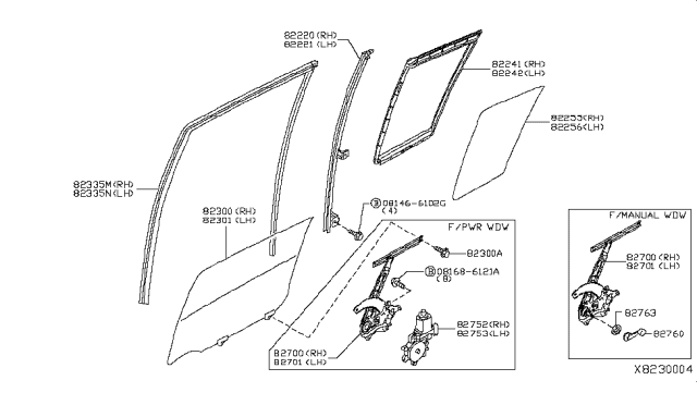 2010 Nissan Versa Motor Assembly - Regulator, LH Diagram for 82731-AX00A