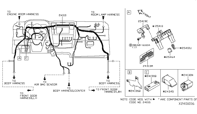 2007 Nissan Versa Harness-Main Diagram for 24010-EM37D