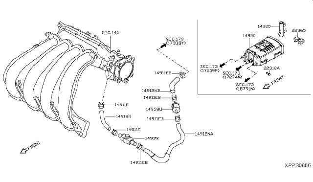 2012 Nissan Versa Tube-EVAP Control Diagram for 14912-EM30B