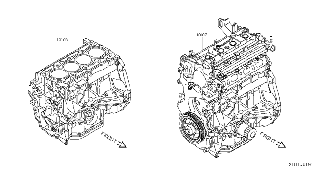 2010 Nissan Versa Bare & Short Engine Diagram 1
