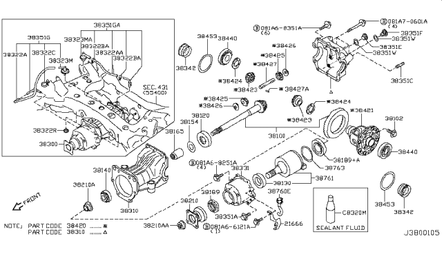 2012 Nissan Murano Plug Diagram for 01658-02133