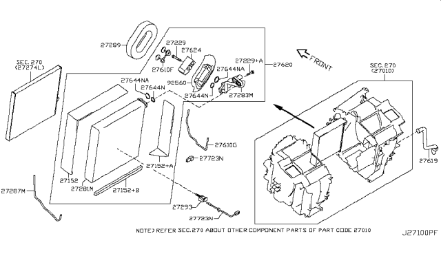 2011 Nissan Murano Expansion Valve Diagram for 92200-1AT0A