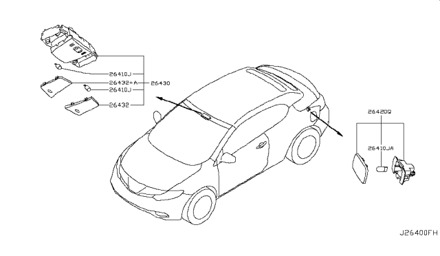 2014 Nissan Murano Lamp Assembly-Door Step Diagram for 26420-4U000