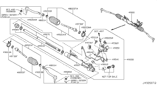 2013 Nissan Murano Gear Sub Assembly-Power Steering Diagram for 49210-1AA0A