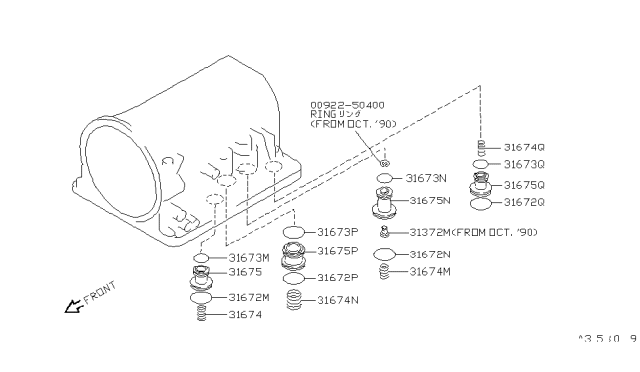 1991 Nissan Pathfinder Clutch & Band Servo Diagram 1