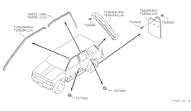1989 Nissan Pathfinder Body Side Fitting Diagram 2